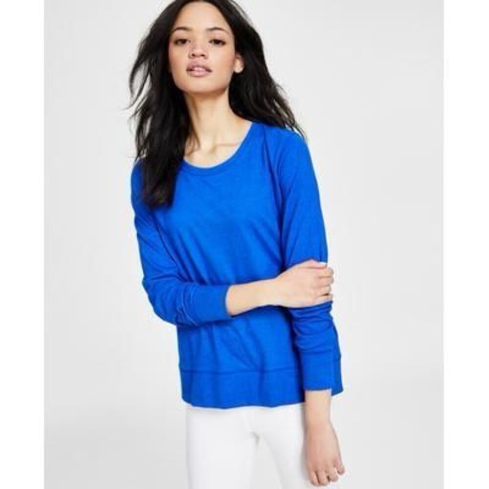ID Ideology Women's Retro Recycled Pullover, Deep Cobalt Size XS